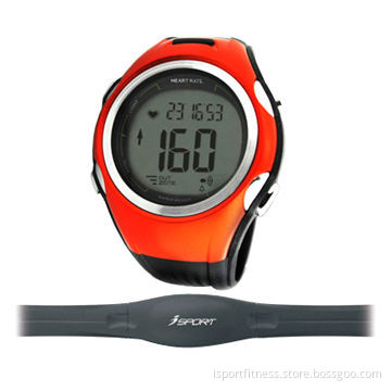 Waterproof heart rate monitor watch with chest belt